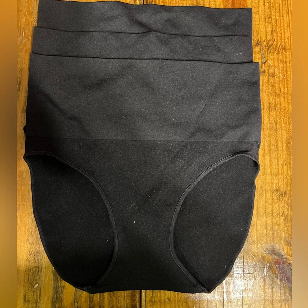 Black High-Waisted Shapewear Quince Compression Shaper Panties Set of 3 Small - Picture 1 of 3